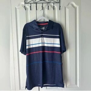 Mens PGA Tour Golf Polo NWT Size
XL Strips Red Blue White